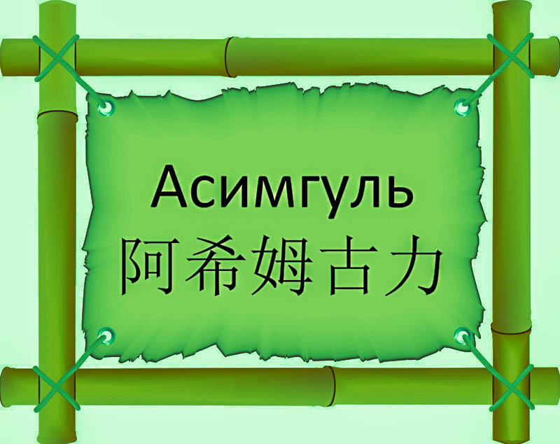 Имя Асимгуль по китайски 阿希姆古力 транслитом Ā xī mǔ gǔ lìонлайн узнать FreeHSK