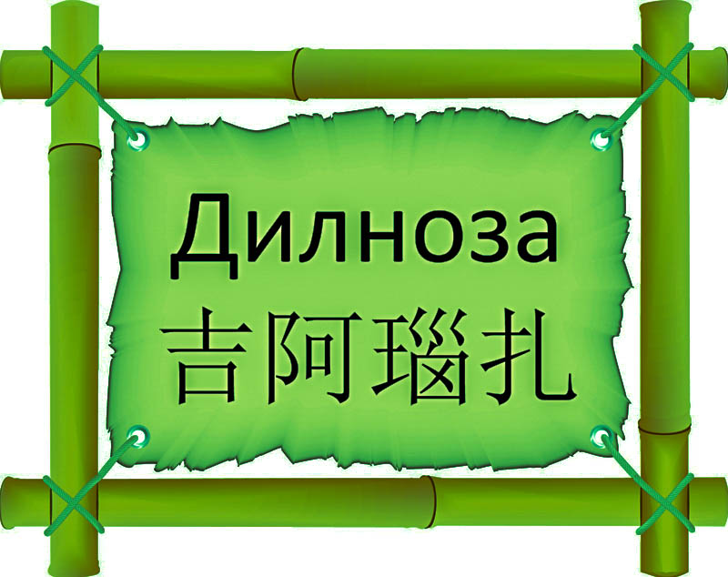 Имя Дилноза по китайски 吉阿瑙扎 транслитом Jí ē nǎo zāонлайн узнать FreeHSK